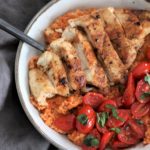 Red Pepper Couscous with Balsamic Chicken Recipe - GrabSomeJoy.com