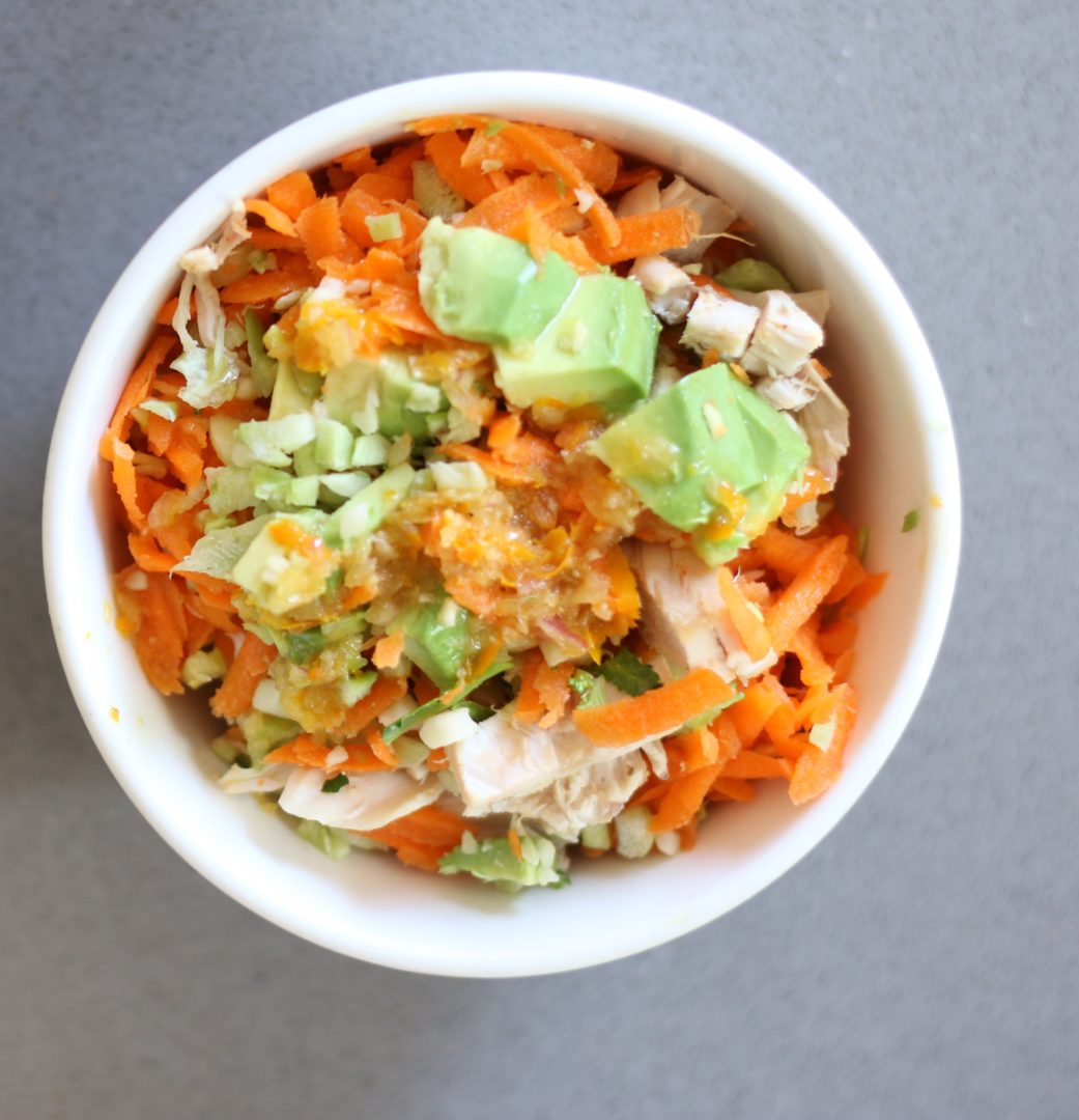 Carrot Ginger Chopped Chicken Salad 4 GrabSomeJoy.com