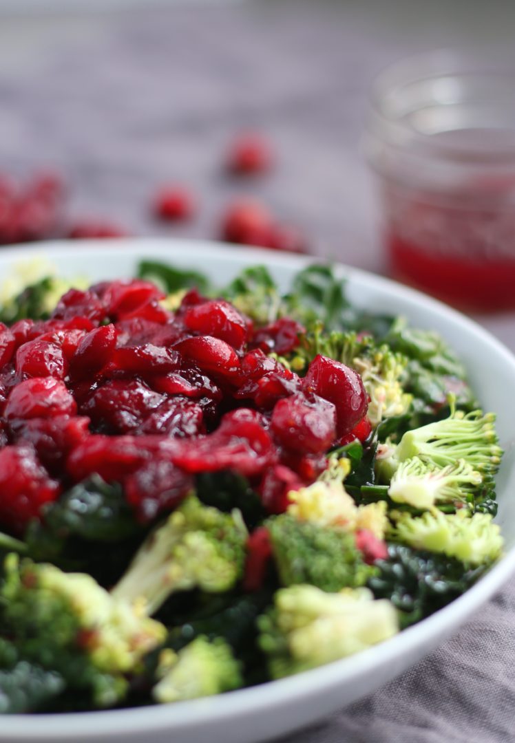 Cranberry Kale Salad with Cranberry Poppy Seed Dressing - Grab Some Joy