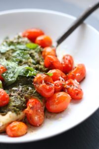 Pesto Chicken with Balsamic Tomatoes-grabsomejoy.com